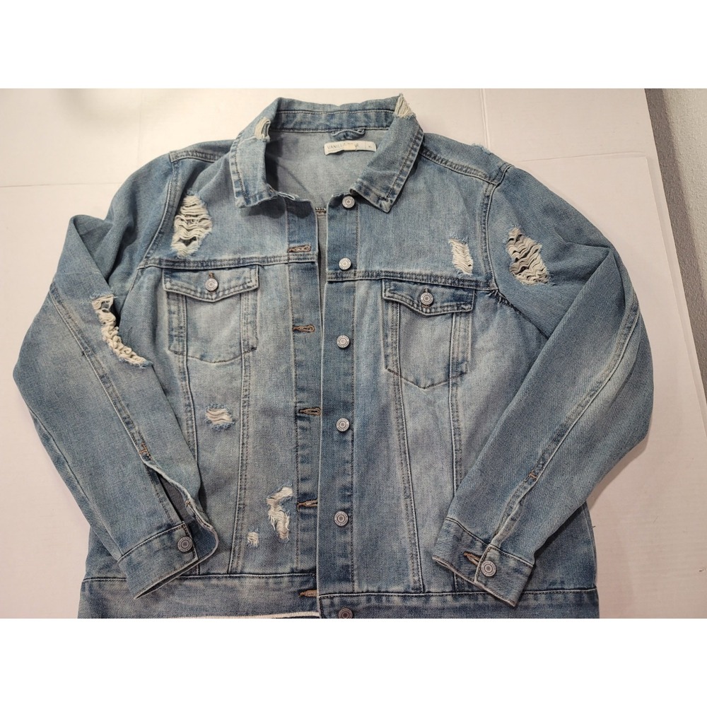 Vanilla star XL jean jacket classic distressed look for the comfortable look
